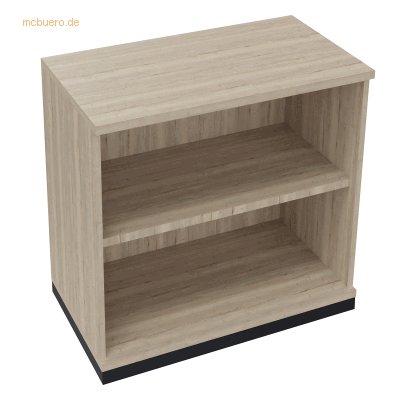Soennecken Regal 2OH B800xT442xH781mm Anthrazit-Metallic/Eiche Natur Soennecken Regal 2OH B800xT442xH781mm Anthrazit-Metallic/Eiche Natur