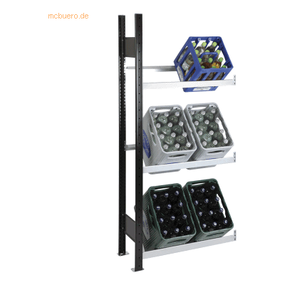 SCHULTE Anbauregal 37003-S schwarz, silber 75x30x180 cm - Regalsystem SCHULTE Anbauregal 37003-S schwarz, silber 75x30x180 cm - Regalsystem