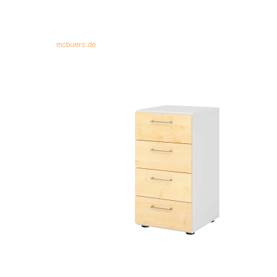Weiß/Ahorn Aktenschrank - Regal 2OH, 4 Schübe Weiß/Ahorn Aktenschrank - Regal 2OH, 4 Schübe