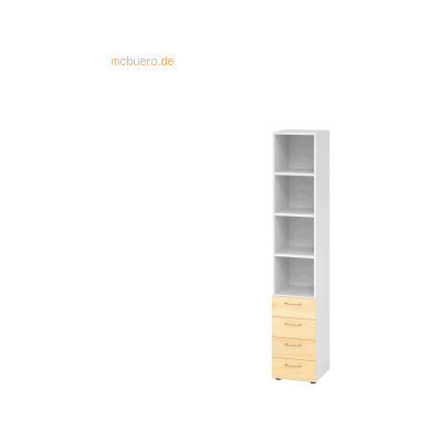 Weiß/Ahorn Aktenschrank 6OH - Regal Weiß/Ahorn Aktenschrank 6OH - Regal