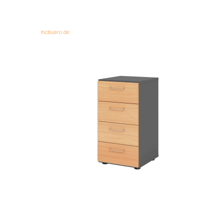 HAMMERBACHER Modell 924S4 Schubladenschrank - Buche & Grafit HAMMERBACHER Modell 924S4 Schubladenschrank - Buche & Grafit