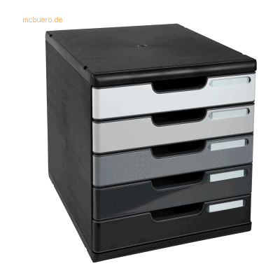 Exacompta Schubladenbox Modulo 301794D A4+ 5 Schübe schwarz/shadegrey Exacompta Schubladenbox Modulo 301794D A4+ 5 Schübe schwarz/shadegrey