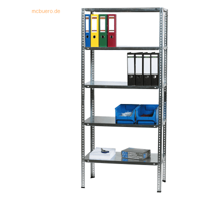 Alco Regal Stahlblech 5 Böden 80x40x180cm silber Alco Regal Stahlblech 5 Böden 80x40x180cm silber