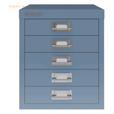 Bisley L125 Stahl-Aktenregal - 5 Schubladen für A4 Bisley L125 Stahl-Aktenregal - 5 Schubladen für A4