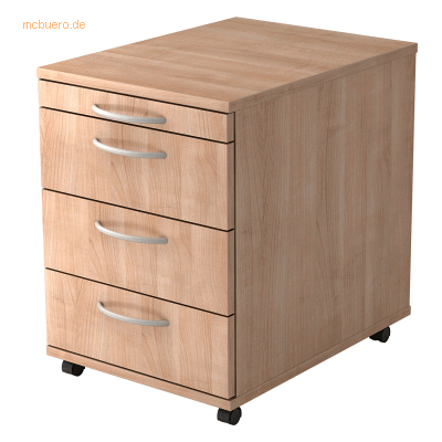 hjh OFFICE PRO BARI 1606 BO - Nussbaum Rollcontainer mit 3 Schubladen hjh OFFICE PRO BARI 1606 BO - Nussbaum Rollcontainer mit 3 Schubladen