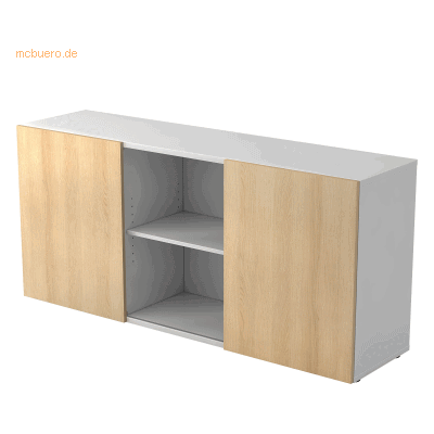 HAMMERBACHER Weiß/Eiche 160x42x74,8cm Sideboard HAMMERBACHER Weiß/Eiche 160x42x74,8cm Sideboard
