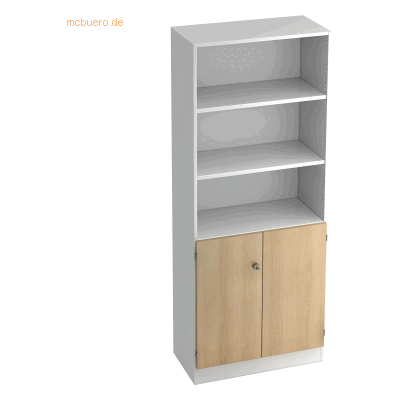 HAMMERBACHER Stauraumschrank Weiß/Eiche - 80x42x200cm HAMMERBACHER Stauraumschrank Weiß/Eiche - 80x42x200cm