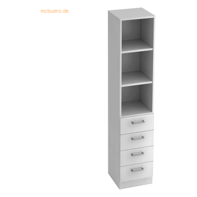 hjh OFFICE PRO SIGNA G 7600 CE - Weiß Wandregal mit 4 Schubladen - Aufbewahrungssystem hjh OFFICE PRO SIGNA G 7600 CE - Weiß Wandregal mit 4 Schubladen - Aufbewahrungssystem