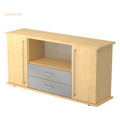 Hammerbacher Modell SBTS RE - Ahorn Sideboard mit 2 Türen & Schubladen Hammerbacher Modell SBTS RE - Ahorn Sideboard mit 2 Türen & Schubladen