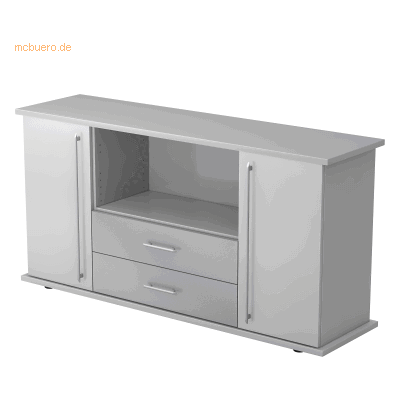 Hammerbacher Grau Sideboard mit 2 Schüben und Türen - Sideboard Hammerbacher Grau Sideboard mit 2 Schüben und Türen - Sideboard