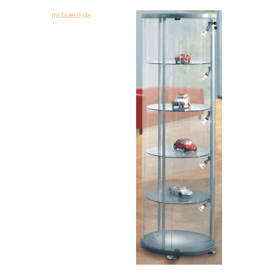 Kerkmann expoline Vitrine Alusilber mit 4 Fachböden Kerkmann expoline Vitrine Alusilber mit 4 Fachböden