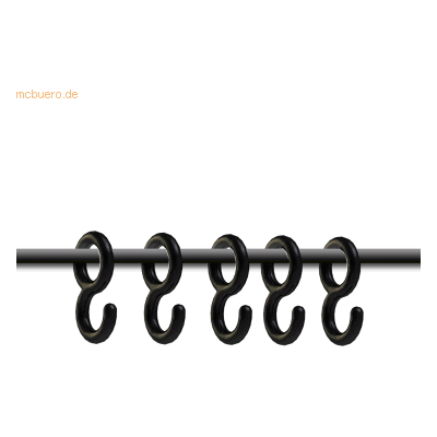 Kerkmann Jupiter Garderobenhaken-Set - Kunststoff - Schwarz - 5 Stück Kerkmann Jupiter Garderobenhaken-Set - Kunststoff - Schwarz - 5 Stück