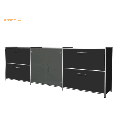 Kerkmann Sideboard BxTxH 236x38x78cm 4 Schubfächer anthrazit Kerkmann Sideboard BxTxH 236x38x78cm 4 Schubfächer anthrazit
