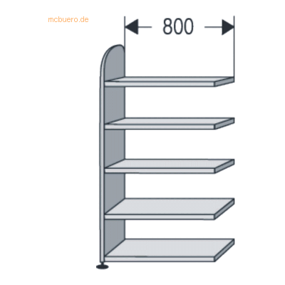 Kerkmann Dante Büroschrank - 5 Böden - 80x32,5x190cm Kerkmann Dante Büroschrank - 5 Böden - 80x32,5x190cm