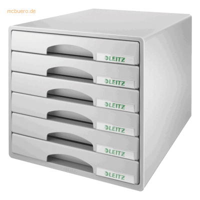 Leitz Schubladenbox Plus 6 Schubladen Polystyrol grau Leitz Schubladenbox Plus 6 Schubladen Polystyrol grau