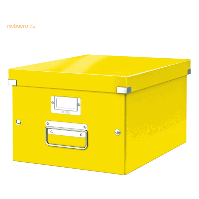 Leitz Ablagebox Click & Store Wow A4 Graukarton gelb Leitz Ablagebox Click & Store Wow A4 Graukarton gelb