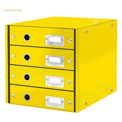 Leitz Schubladenset Click & Store Wow 4 Schubladen Graukarton gelb Leitz Schubladenset Click & Store Wow 4 Schubladen Graukarton gelb