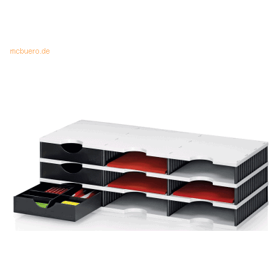 Styro Papier- und Dokumentenablage styrodoc trio Set 3 Schubladen grau Styro Papier- und Dokumentenablage styrodoc trio Set 3 Schubladen grau
