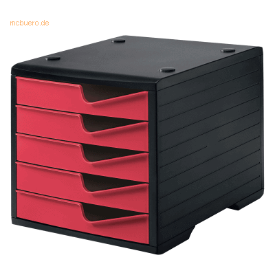 Styro Schubladenbox styroswingbox 5 Schübe schwarz/cranberry Styro Schubladenbox styroswingbox 5 Schübe schwarz/cranberry