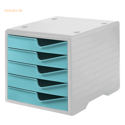 Styro Schubladenbox styroswingbox 5 Schübe grau/aqua Styro Schubladenbox styroswingbox 5 Schübe grau/aqua
