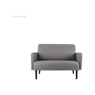 PAPERFLOW LISBOA 2-Sitzer Sofa Grau Kunstleder PAPERFLOW LISBOA 2-Sitzer Sofa Grau Kunstleder