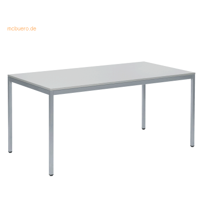 Soennecken Konferenztisch 1.600x600mm Gestell alusilber Platte lichtgr Soennecken Konferenztisch 1.600x600mm Gestell alusilber Platte lichtgr