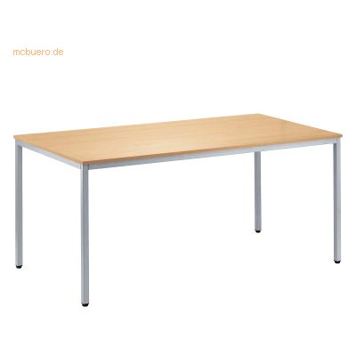 Soennecken Konferenztisch 1.600x800mm Gestell alusilber Platte buche Soennecken Konferenztisch 1.600x800mm Gestell alusilber Platte buche