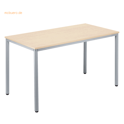 Soennecken Konferenztisch 1.600x600mm Gestell alusilber Platte ahorn Soennecken Konferenztisch 1.600x600mm Gestell alusilber Platte ahorn