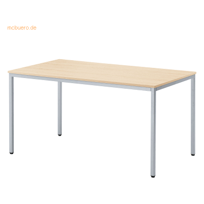 Soennecken Konferenztisch 1.400x800mm Gestell alusilber Platte ahorn Soennecken Konferenztisch 1.400x800mm Gestell alusilber Platte ahorn