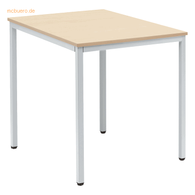 Soennecken Konferenztisch 800x700mm Gestell alusilber Platte ahorn Soennecken Konferenztisch 800x700mm Gestell alusilber Platte ahorn