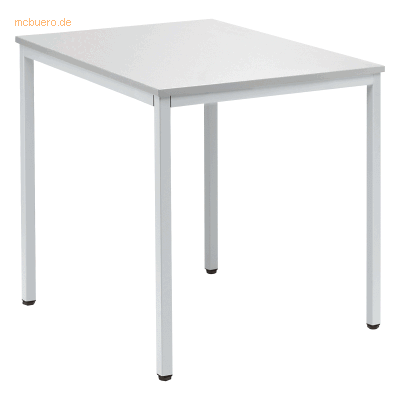 Soennecken Konferenztisch 800x700mm Gestell alusilber Platte lichtgrau Soennecken Konferenztisch 800x700mm Gestell alusilber Platte lichtgrau