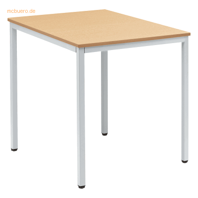 Soennecken Konferenztisch 800x800mm Gestell alusilber Platte buche Soennecken Konferenztisch 800x800mm Gestell alusilber Platte buche