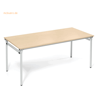 Soennecken Klapptisch 4-Fuß 1.800x800mm Gestell alusilber Platte ahorn Soennecken Klapptisch 4-Fuß 1.800x800mm Gestell alusilber Platte ahorn