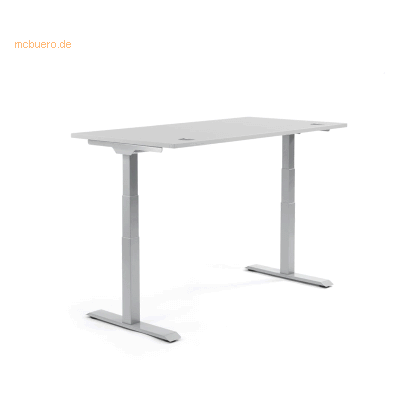 Soennecken Schreibtisch 1600x605-1255x800mm Platte lichtgrau Gestell s Soennecken Schreibtisch 1600x605-1255x800mm Platte lichtgrau Gestell s