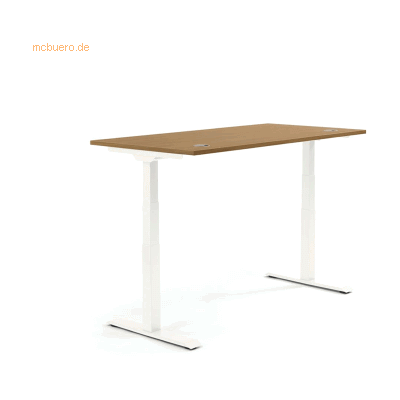 Soennecken Schreibtisch 1200x605-1255x800mm Platte Nuss Gestell weiß Soennecken Schreibtisch 1200x605-1255x800mm Platte Nuss Gestell weiß