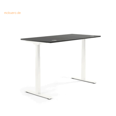 Soennecken Schreibtisch 1800x605-1255x800mm Platte anthrazit Gestell w Soennecken Schreibtisch 1800x605-1255x800mm Platte anthrazit Gestell w