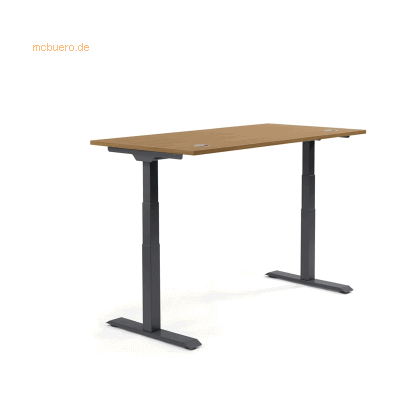 Soennecken Schreibtisch 1200x605-1255x800mm Platte Nuss Gestell schwar Soennecken Schreibtisch 1200x605-1255x800mm Platte Nuss Gestell schwar