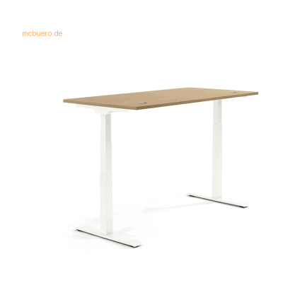 Soennecken Schreibtisch 1200x605-1255x800mm Platte Eiche hell Gestell Soennecken Schreibtisch 1200x605-1255x800mm Platte Eiche hell Gestell