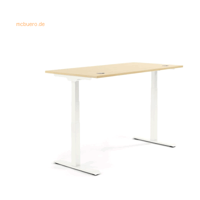 Soennecken Schreibtisch 1600x605-1255x800mm Platte Ahorn Gestell weiß Soennecken Schreibtisch 1600x605-1255x800mm Platte Ahorn Gestell weiß