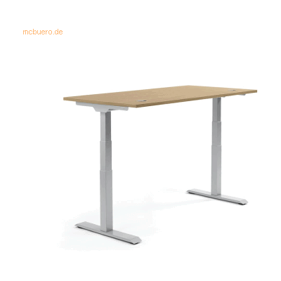Soennecken Schreibtisch 1600x605-1255x800mm Platte Eiche hell Gestell Soennecken Schreibtisch 1600x605-1255x800mm Platte Eiche hell Gestell