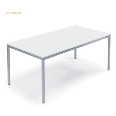 Soennecken Konferenztisch 1400x720x700mm Platte weiß Gestell silber Soennecken Konferenztisch 1400x720x700mm Platte weiß Gestell silber