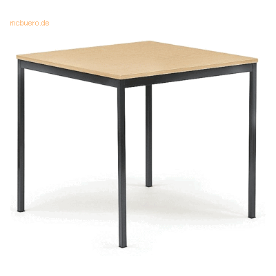 Soennecken Konferenztisch 800x720x800mm Platte Buche Gestell anthrazit Soennecken Konferenztisch 800x720x800mm Platte Buche Gestell anthrazit