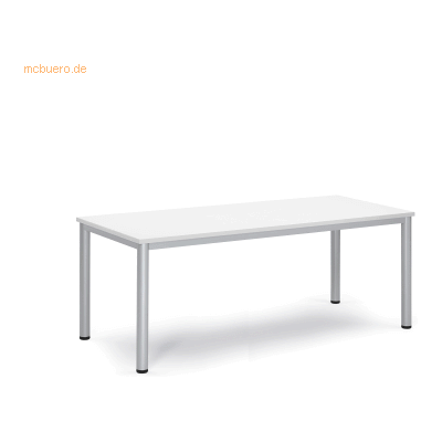 Soennecken Besprechungstisch 180x80x72cm Gestell silber Platte weiß Soennecken Besprechungstisch 180x80x72cm Gestell silber Platte weiß