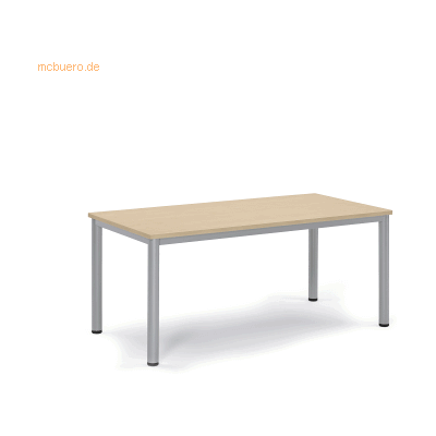 Soennecken Besprechungstisch 160x80x72cm Gestell silber Platte ahorn Soennecken Besprechungstisch 160x80x72cm Gestell silber Platte ahorn