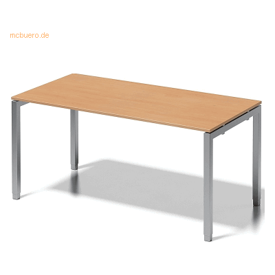 Bisley Schreibtisch Cito BxTxH 160x80x65-85cm buche Gestell silber Bisley Schreibtisch Cito BxTxH 160x80x65-85cm buche Gestell silber