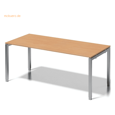 Bisley Schreibtisch Cito BxTxH 180x80x65-85cm buche Gestell silber Bisley Schreibtisch Cito BxTxH 180x80x65-85cm buche Gestell silber
