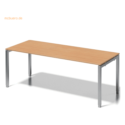 Bisley Schreibtisch Cito BxTxH 200x80x65-85cm buche Gestell silber Bisley Schreibtisch Cito BxTxH 200x80x65-85cm buche Gestell silber