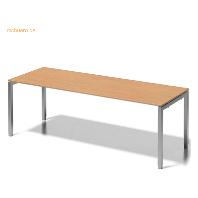 Bisley Schreibtisch Cito BxTxH 220x80x65-85cm buche Gestell silber Bisley Schreibtisch Cito BxTxH 220x80x65-85cm buche Gestell silber