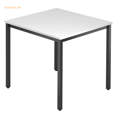 Hammerbacher Konferenztisch VDQ08 - Weiß, 80x80cm, Schwarz Hammerbacher Konferenztisch VDQ08 - Weiß, 80x80cm, Schwarz
