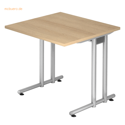 HAMMERBACHER FSC Eiche Schreibtisch - 80x80cm, Stahlgestell HAMMERBACHER FSC Eiche Schreibtisch - 80x80cm, Stahlgestell